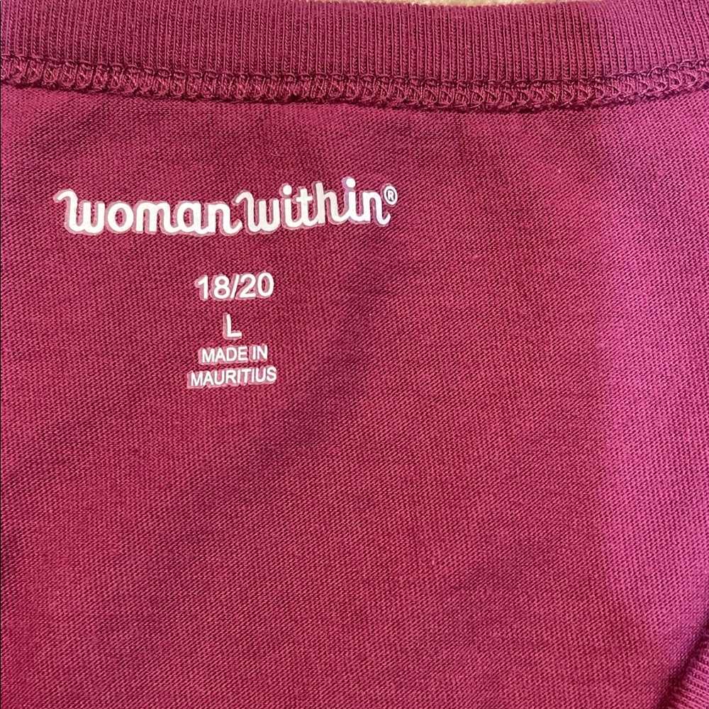 Woman Within Short Sleeve Red Raspberry Top 18/20 - Picture 4 of 10